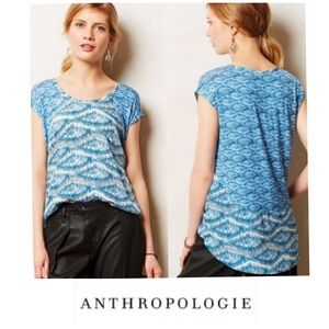 Anthropologie Akemi Kin Blue Pattern Top
